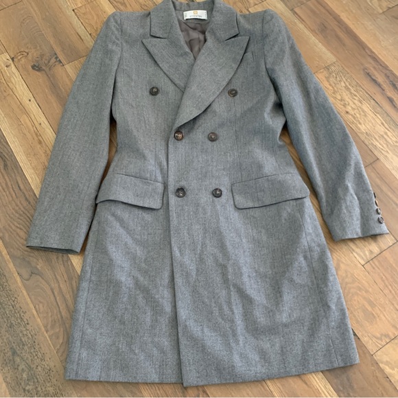 Givenchy Couture Paris Grey Double Breasted Hourglass Wool Blazer Jacket Size S - Picture 4 of 14